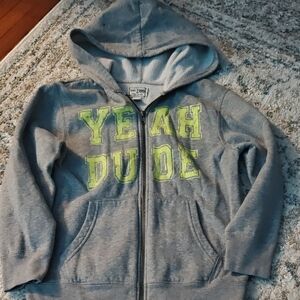 1989 Place Gray Hoodie with Neon Yellow "YEAH DUDE" Graphic